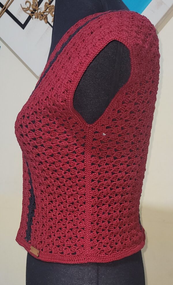 BLusa Vinho com listras pretas - Imagem 3