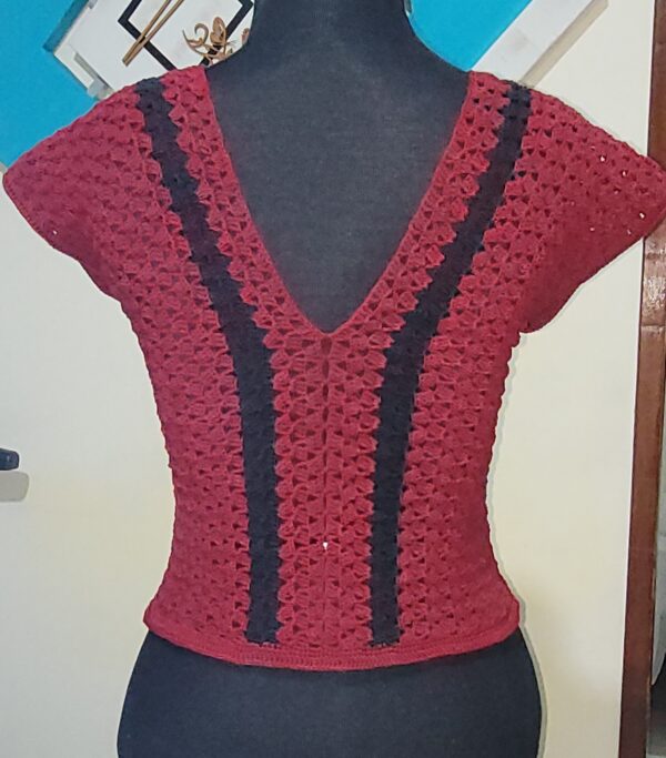 BLusa Vinho com listras pretas - Imagem 5