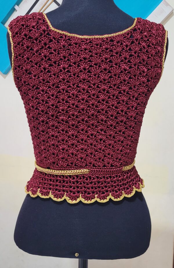 Cropped Bordô e Dourado - Imagem 4