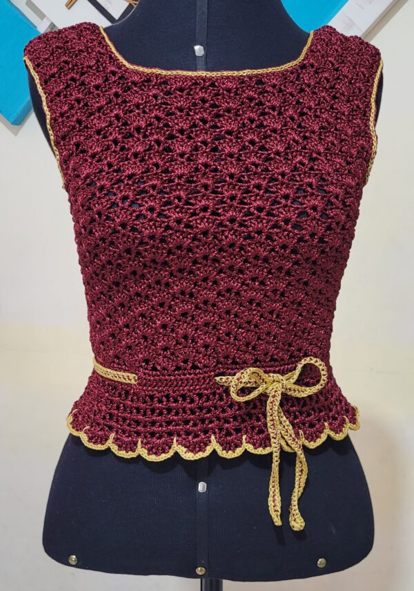 Cropped Bordô e Dourado - Imagem 5