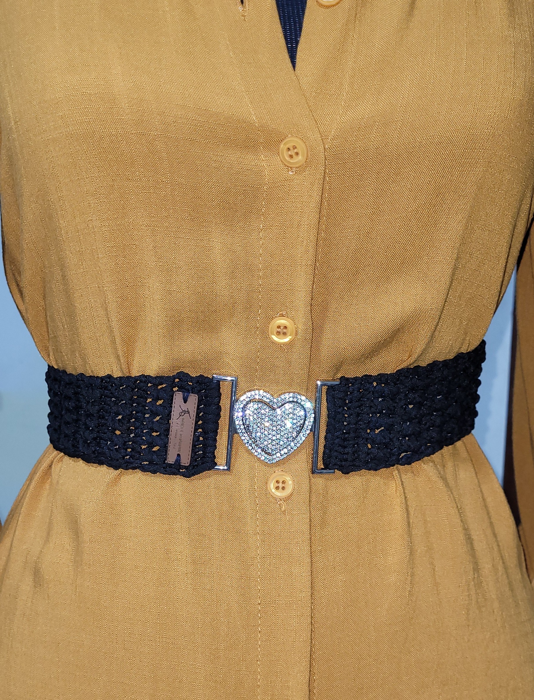 Cinto elástico de coração brilhante